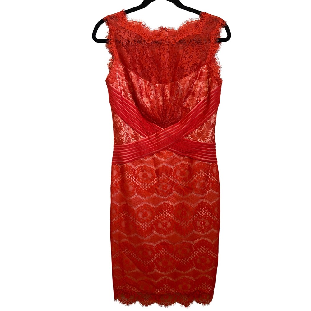 Tadashi Shoji Chantilly Lace Sheath Dress Knee Length Cocktail Party Size 6‎